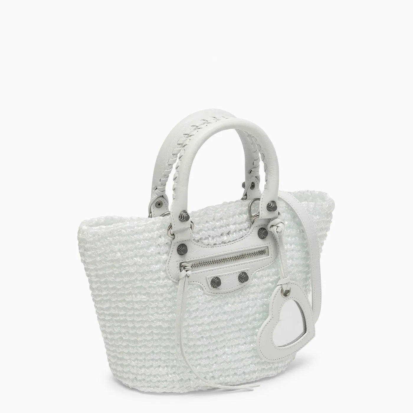 Balenciaga    Balenciaga Le Cagole Small White Basket Bag