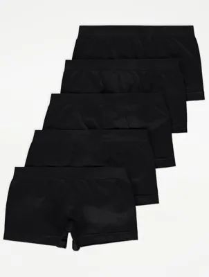 Black Plain Shorts 5 Pack | Kids | George at ASDA