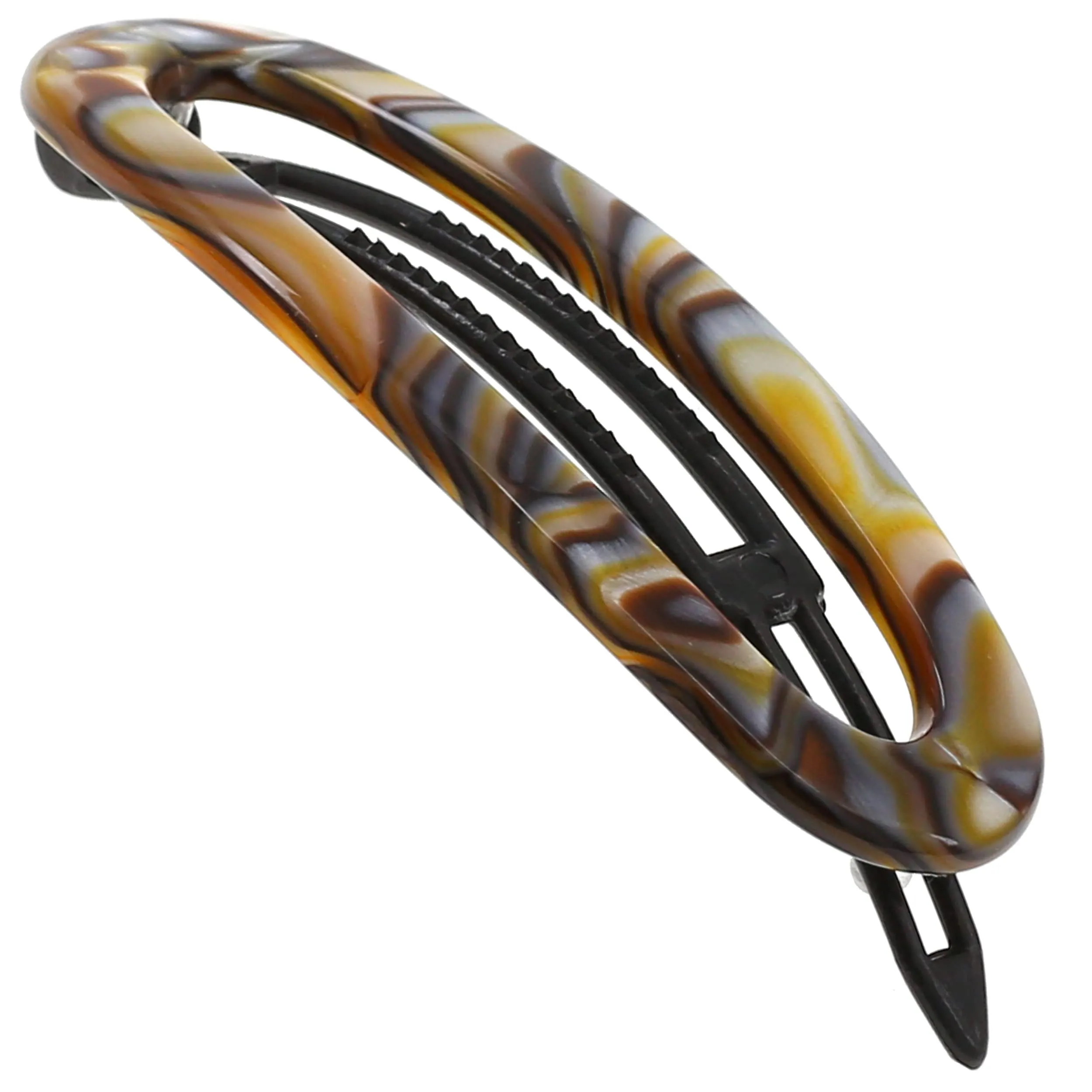 Camila Paris CP3365 French Hair Barrette Clip for Women, Handmade, Onyx, Slide-in Metal-Free Closure, Strong Hold Grip Hair Clip