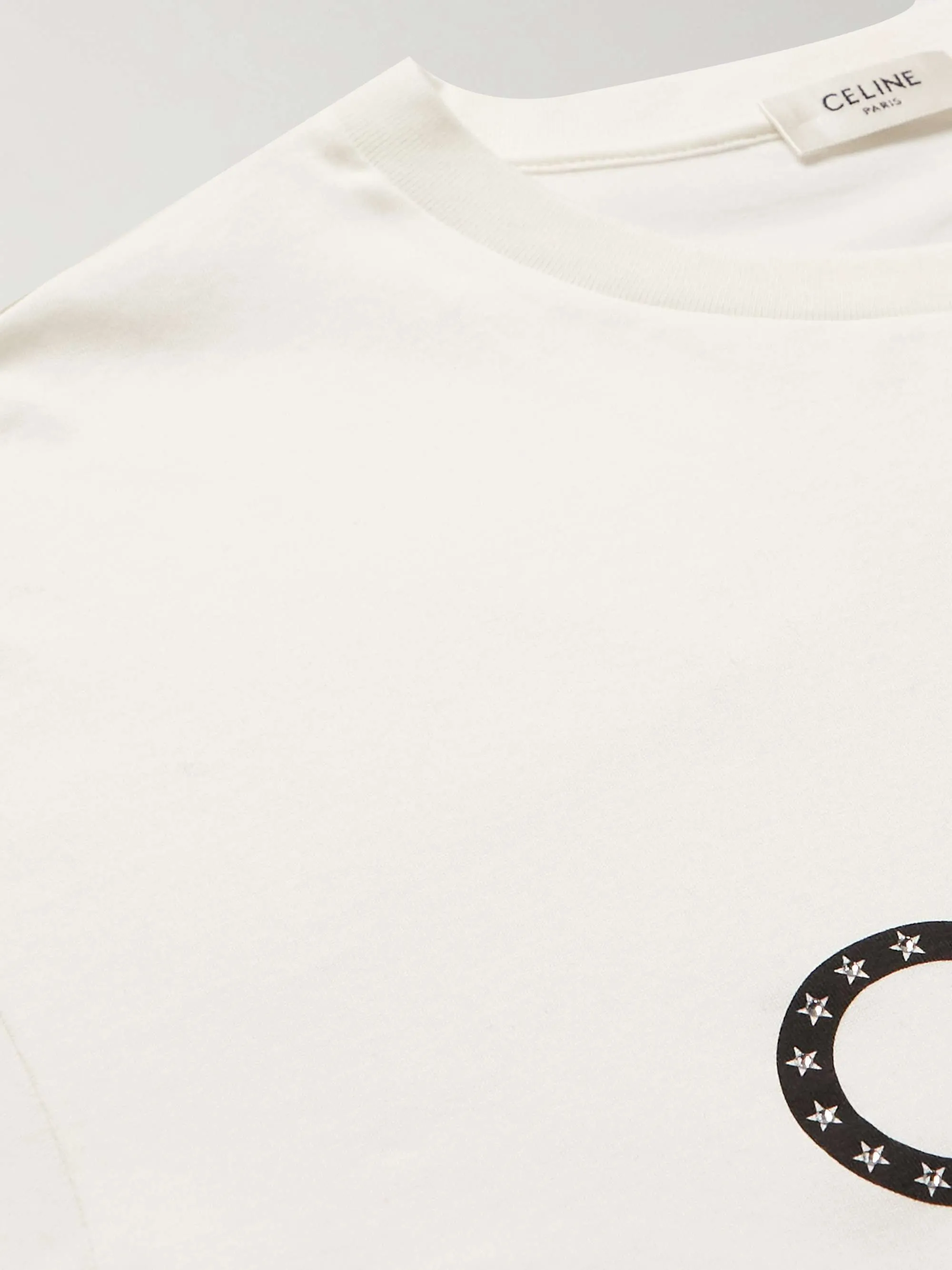 CELINE  |Crew Neck Star Cotton Short Sleeves Logo Luxury