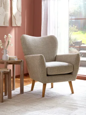 Chunky Weave Mid Natural Wilson II Highback Armchair