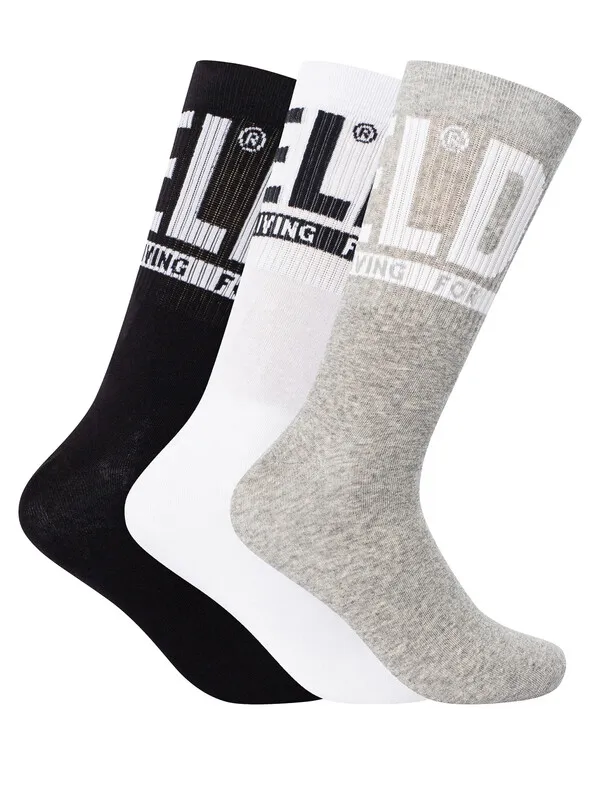 Diesel 3 Pack Ray Socks - Grey/White/Black