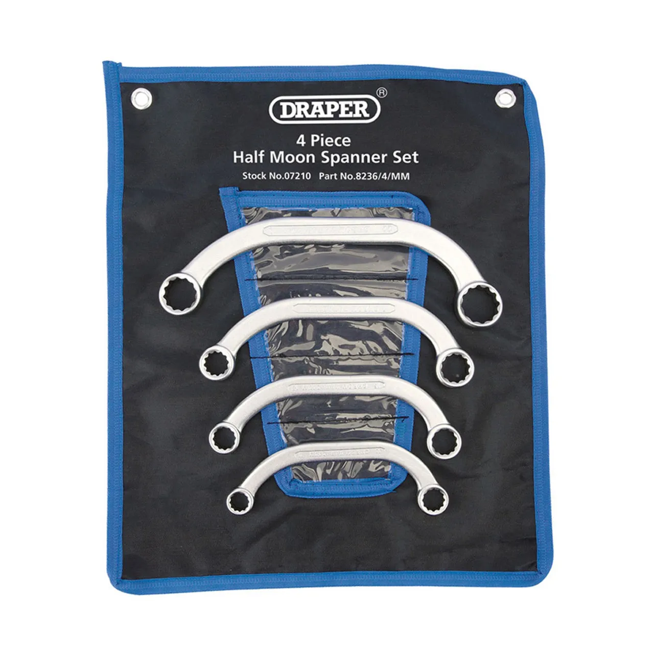 Draper 07210 Half Moon (Obstruction) Ring Spanner Set (4 Piece)