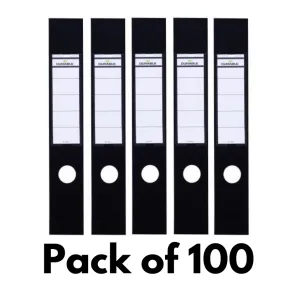 Durable - ORDOFIX 60 MM Self-adhesive Spine Labels For Lever Arch Files 70mmW - Black - 390 x 60 mm - Pack of 100 Labels - [DL-8