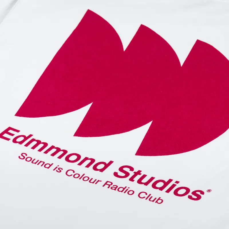 Edmmond Studios Radio Club Long Sleeve T Shirt Plain White