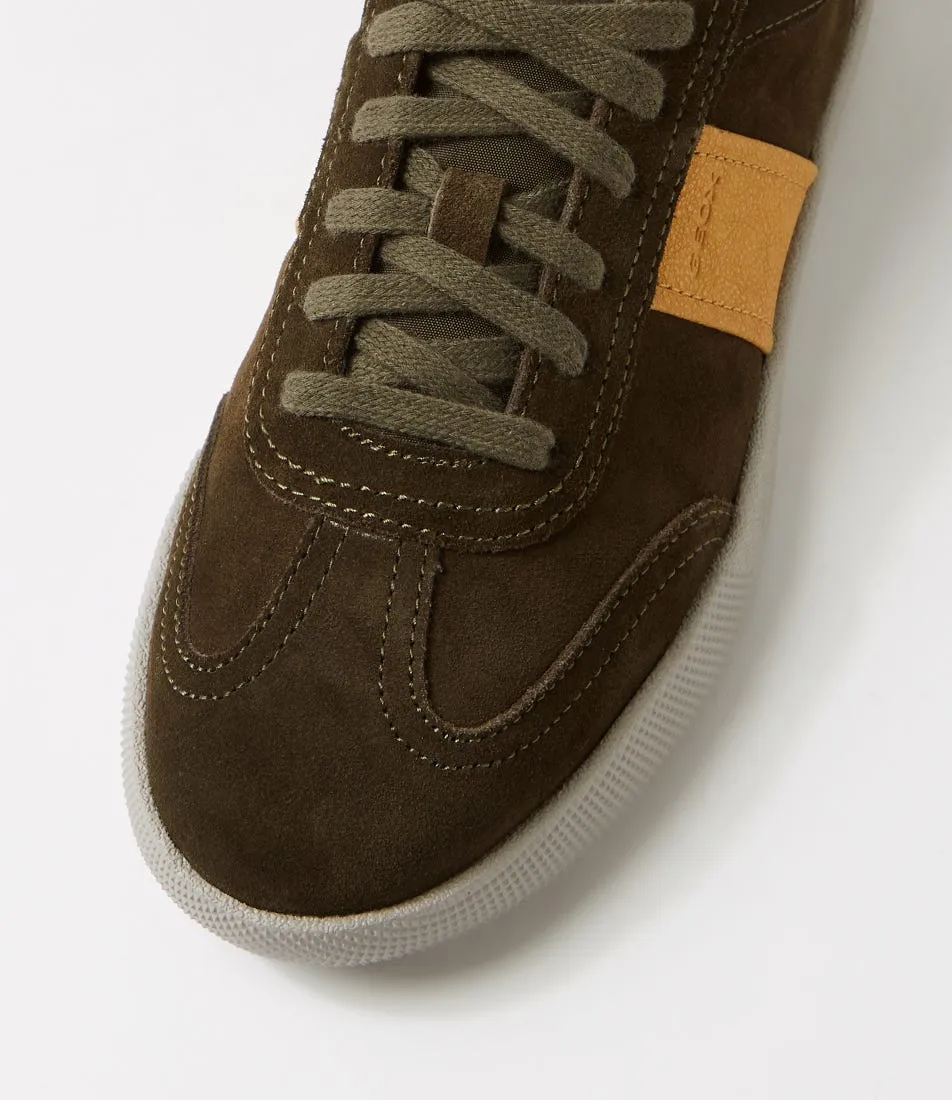GEOX U Rieti A Military Mustard Suede Sneakers