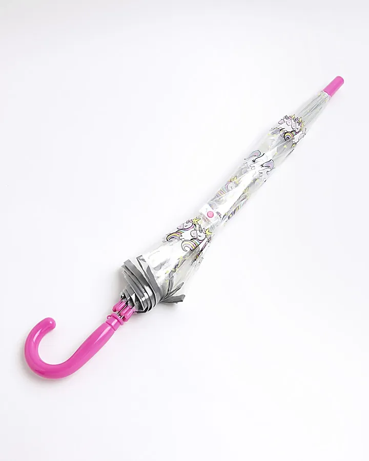 Girls Pink Unicorn Umbrella