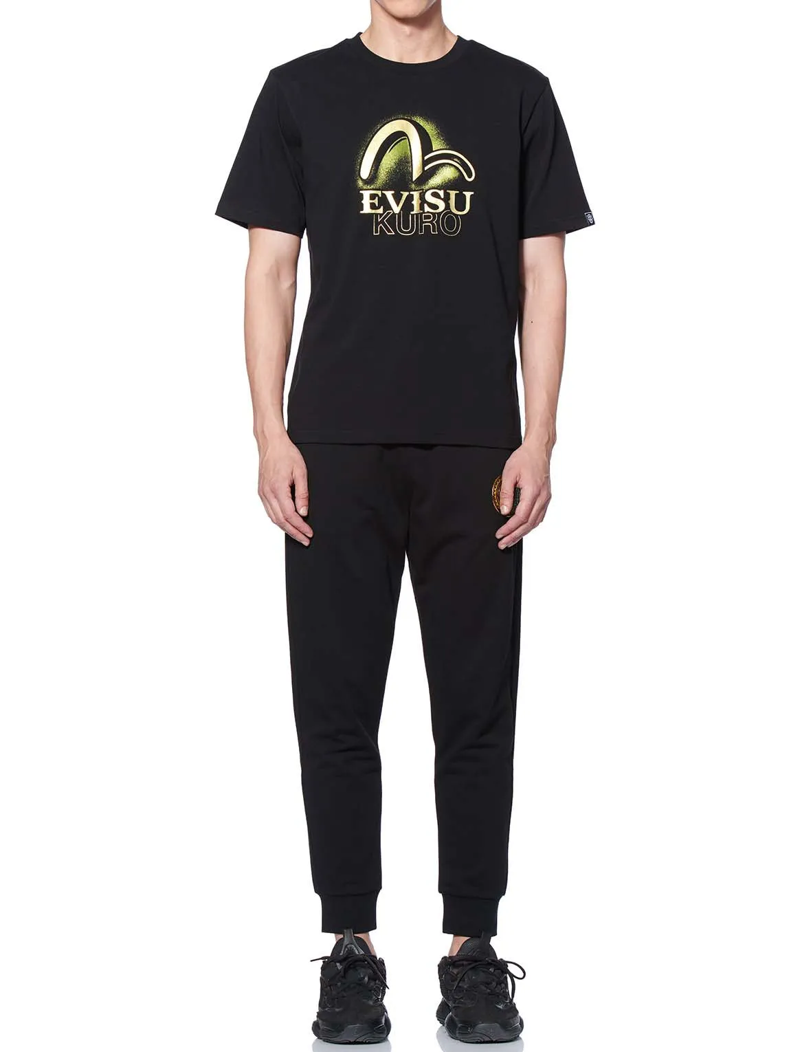 Iridescent Silicon Kamon Badge Sweatpants