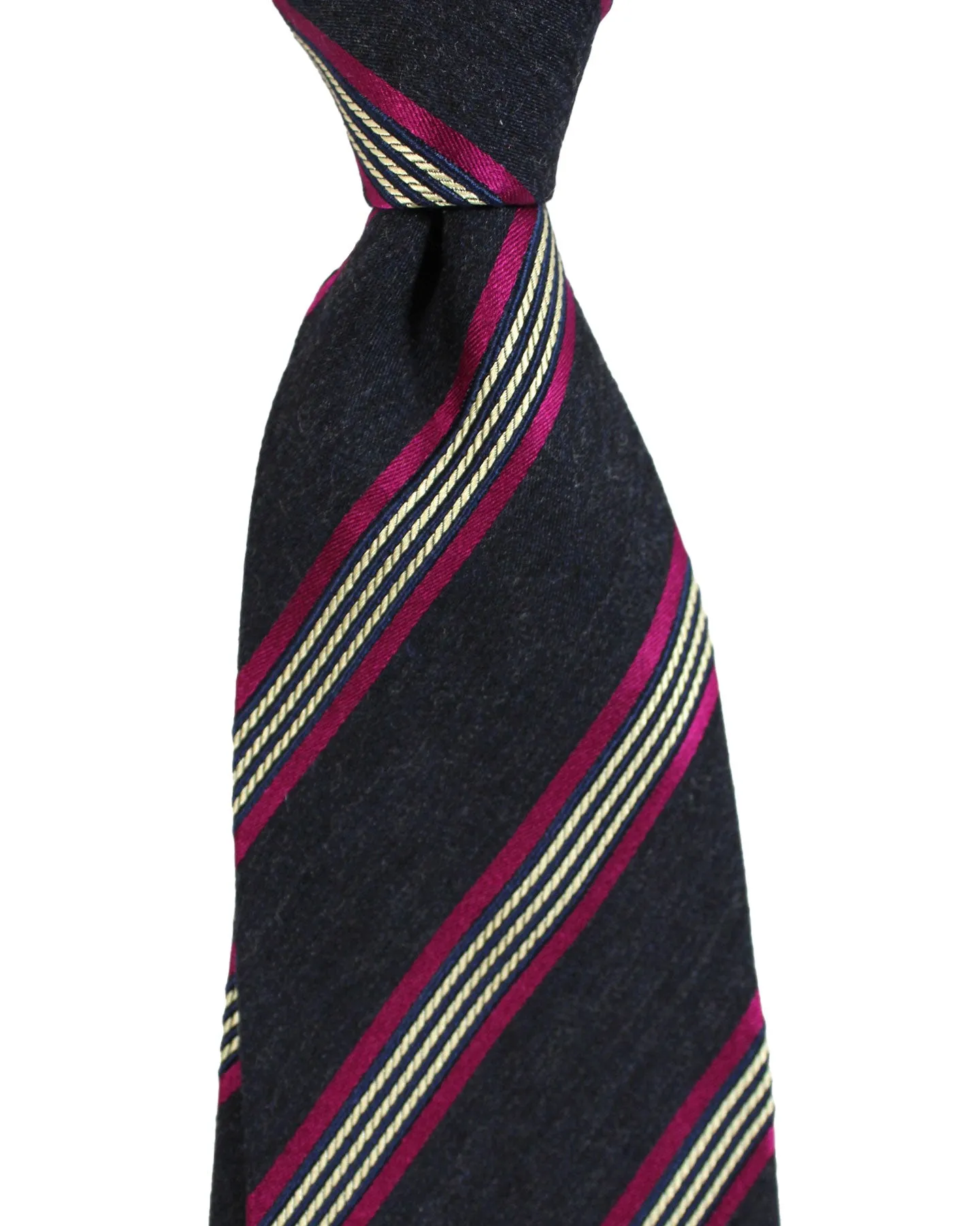Luigi Borrelli Tie Navy Magenta Stripes