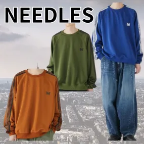 Needles  |Crew Neck Unisex Long Sleeves Logo Sweatshirts