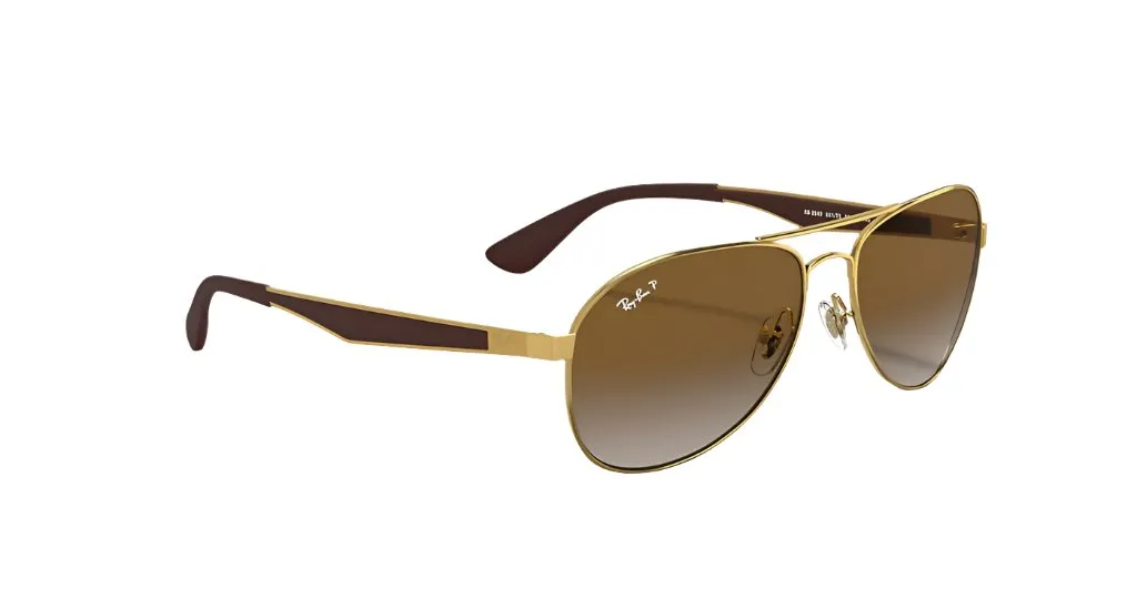 Ray Ban RB3549 Polished Gold Brown