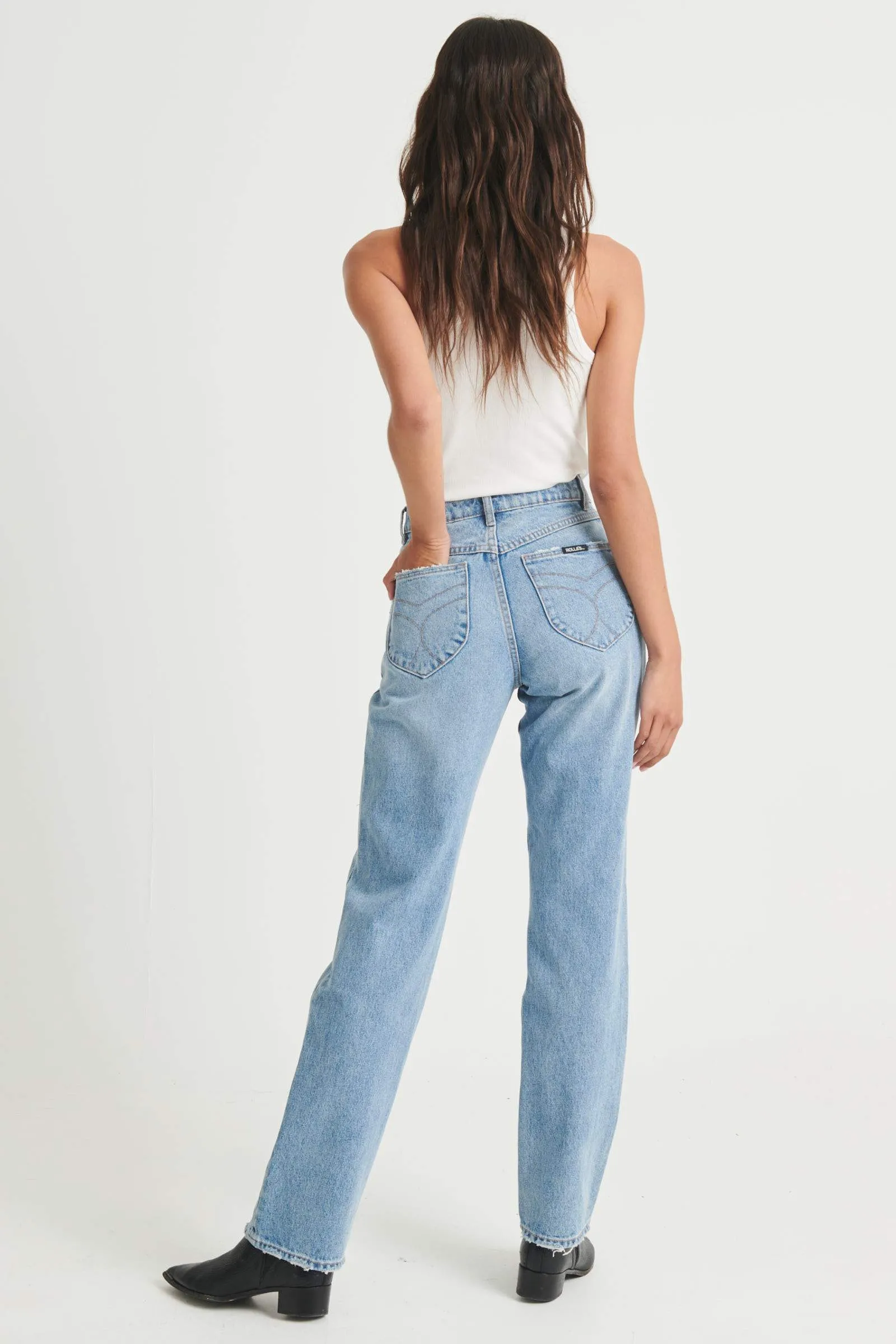 ROLLAS  Womens Classic Straight Jeans 90's Blue