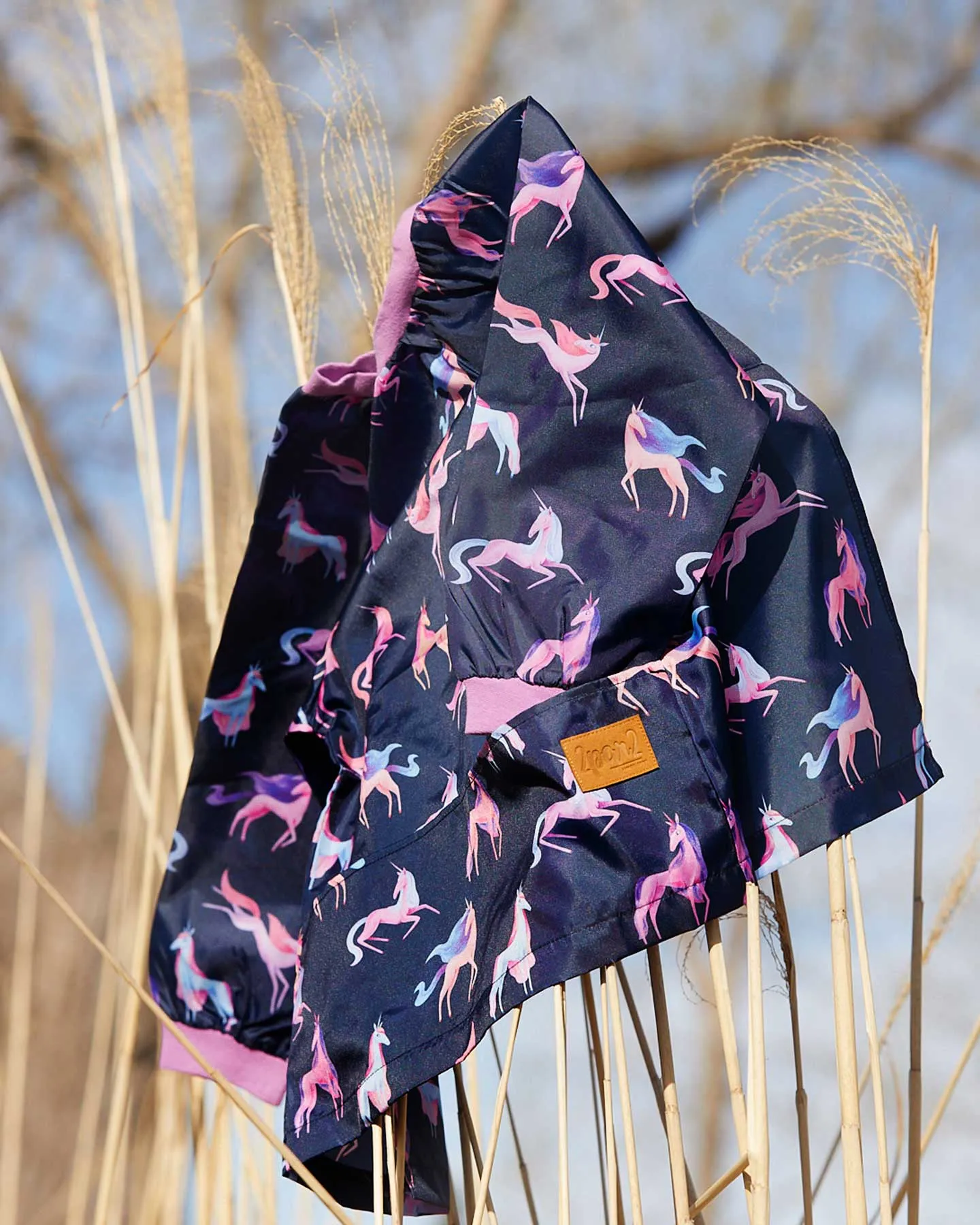 School Apron Navy Printed Unicorn